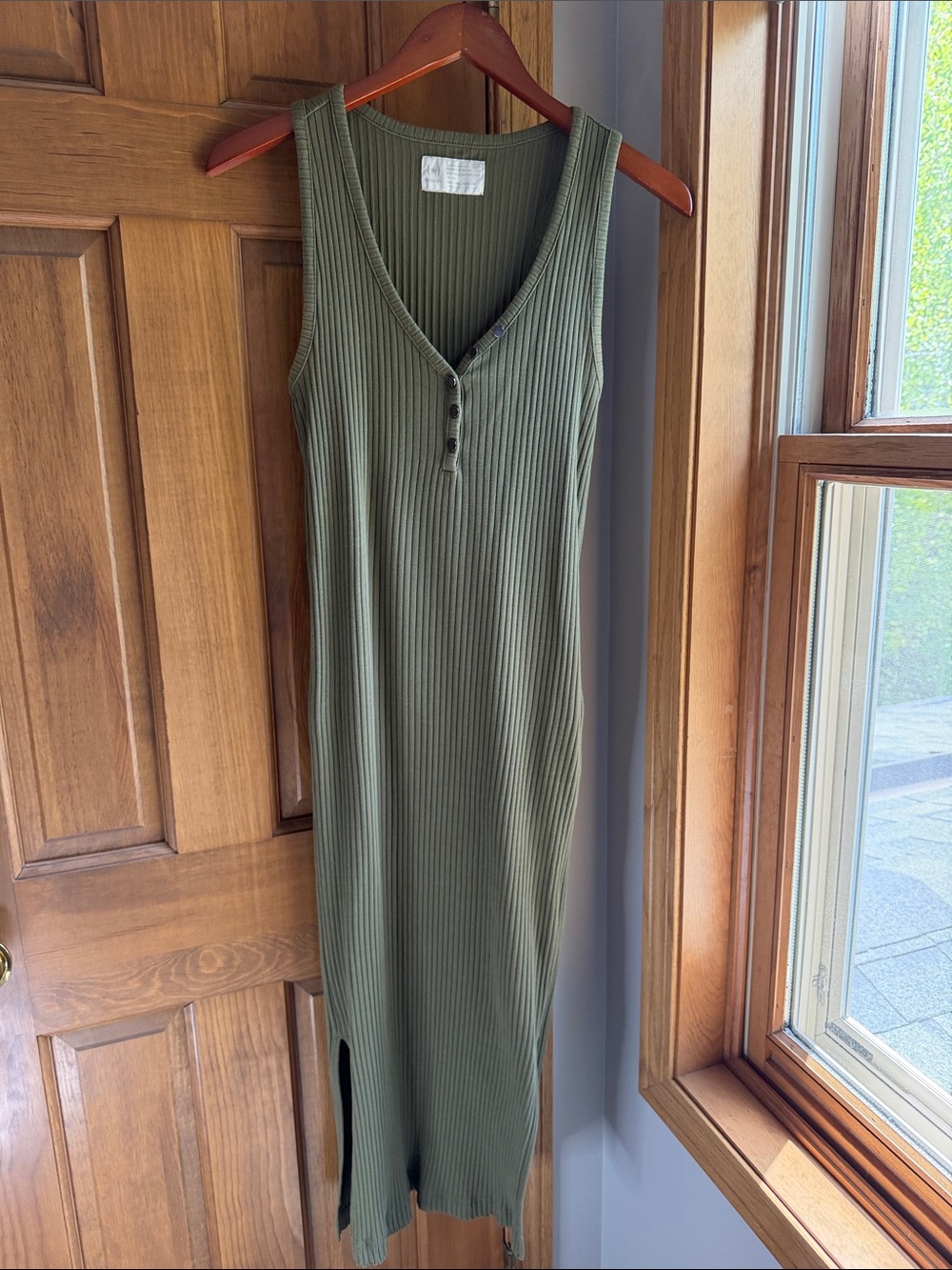 Banana Republic Heritage/Archive Reissue Ribbed Tank Maxi Dress in Olive Green